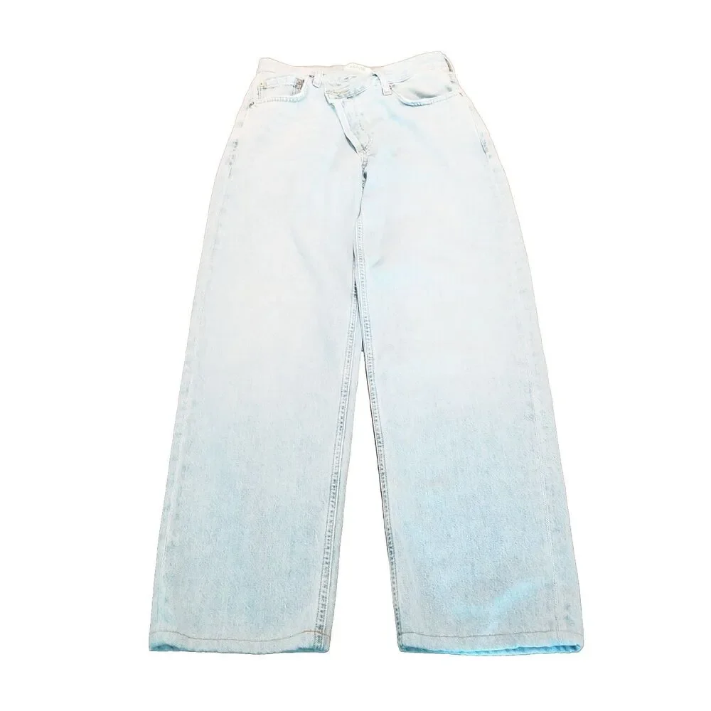 Agolde Criss Cross Jeans Women's Size 24 Light Wash Denim Button Fly  (26×28)